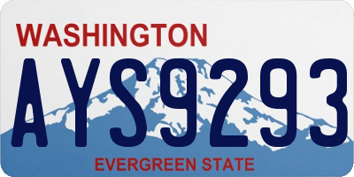 WA license plate AYS9293