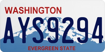 WA license plate AYS9294