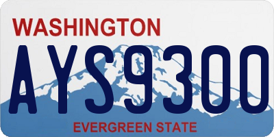 WA license plate AYS9300