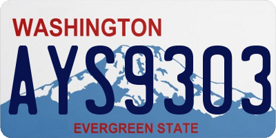 WA license plate AYS9303