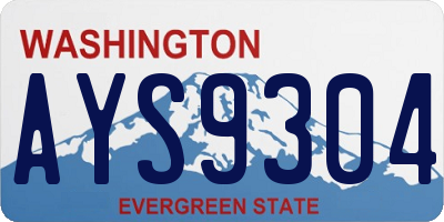WA license plate AYS9304