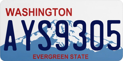 WA license plate AYS9305