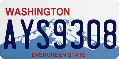 WA license plate AYS9308