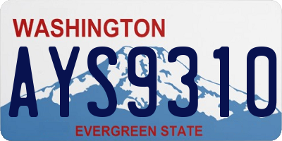 WA license plate AYS9310
