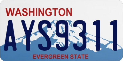 WA license plate AYS9311