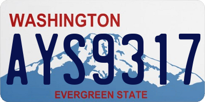 WA license plate AYS9317