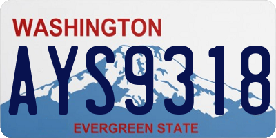 WA license plate AYS9318