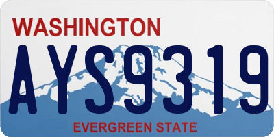 WA license plate AYS9319