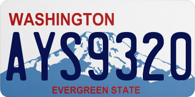 WA license plate AYS9320