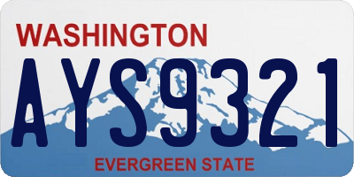 WA license plate AYS9321