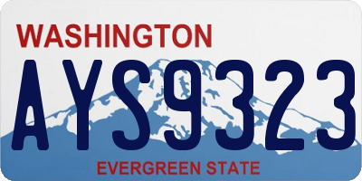 WA license plate AYS9323