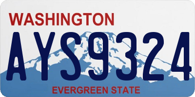 WA license plate AYS9324