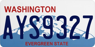 WA license plate AYS9327