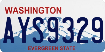 WA license plate AYS9329