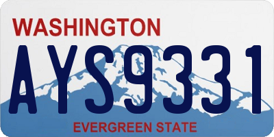 WA license plate AYS9331