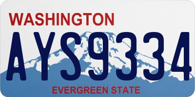 WA license plate AYS9334