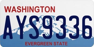 WA license plate AYS9336