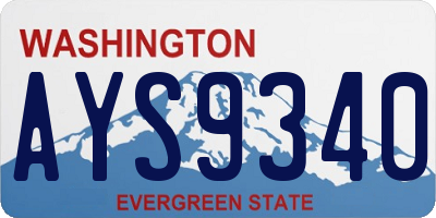 WA license plate AYS9340