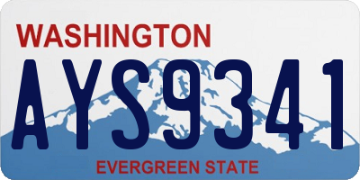 WA license plate AYS9341