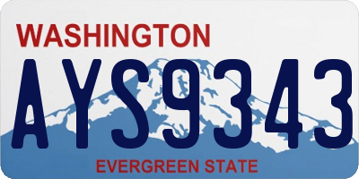 WA license plate AYS9343