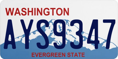 WA license plate AYS9347