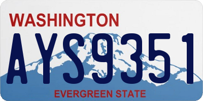 WA license plate AYS9351