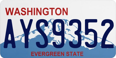 WA license plate AYS9352