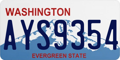 WA license plate AYS9354