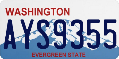 WA license plate AYS9355