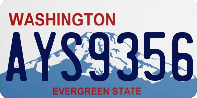 WA license plate AYS9356