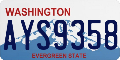 WA license plate AYS9358