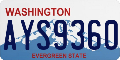 WA license plate AYS9360