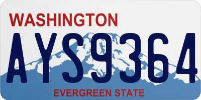 WA license plate AYS9364