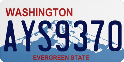 WA license plate AYS9370