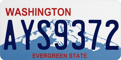 WA license plate AYS9372