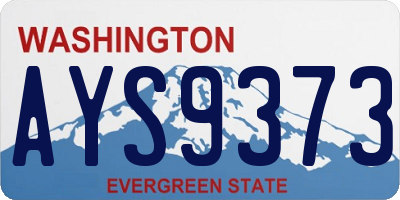 WA license plate AYS9373