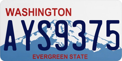 WA license plate AYS9375