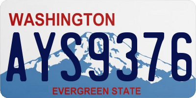 WA license plate AYS9376