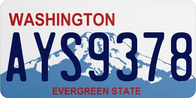 WA license plate AYS9378