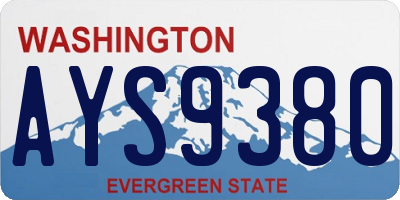 WA license plate AYS9380