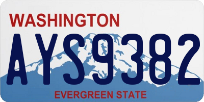 WA license plate AYS9382