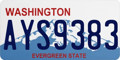 WA license plate AYS9383