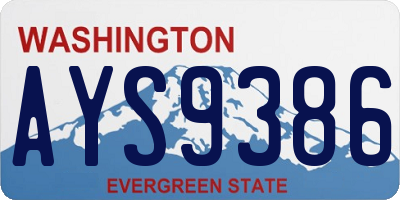 WA license plate AYS9386