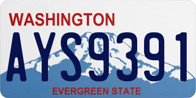 WA license plate AYS9391