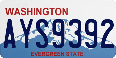 WA license plate AYS9392