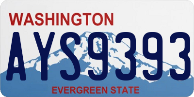WA license plate AYS9393