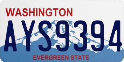 WA license plate AYS9394