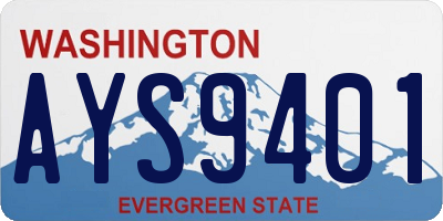 WA license plate AYS9401