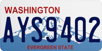 WA license plate AYS9402