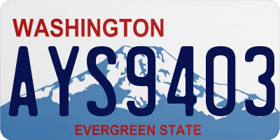 WA license plate AYS9403